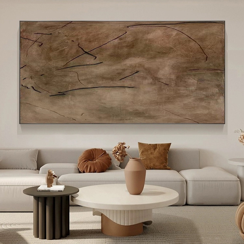 Wall Art Large Scale Heavy Impasto Texture Espresso Palette