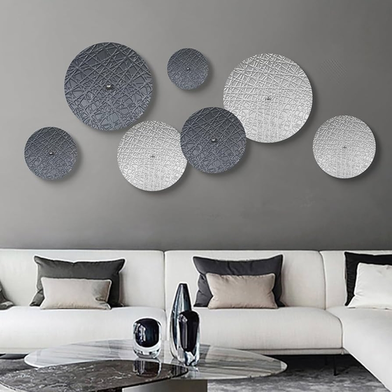 Wall Art Set: Modern Metal Wall Art Set with Seven Pieces