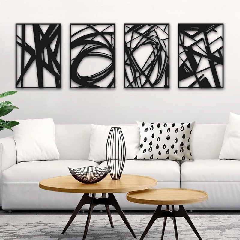 Wall Art Set: Open Frame Geometric Sculptures Decor