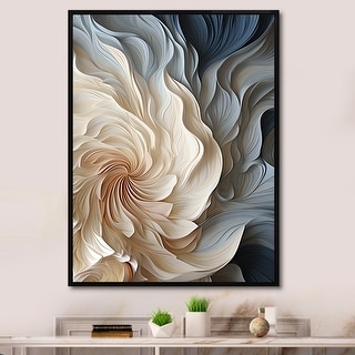 Wall Art: Square Framed Feather Spiral Design, Radial Symmetry.