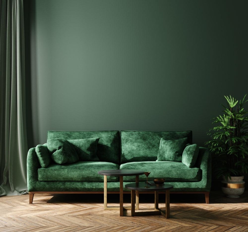 Wall Art Triptych Large Scale Botanical Emerald Green Leaf Print Set