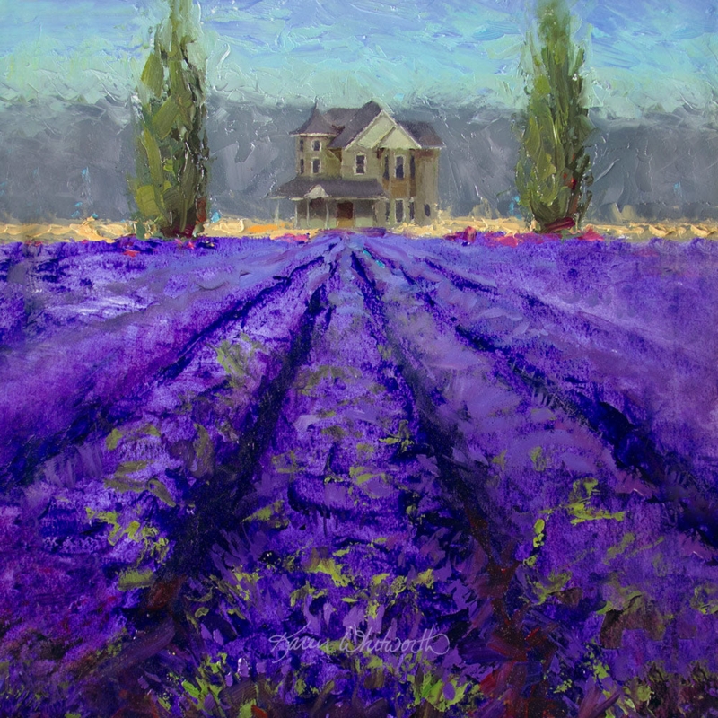 Wall Art Victorian Silhouette Impasto Brushstrokes Farmhouse Landscape