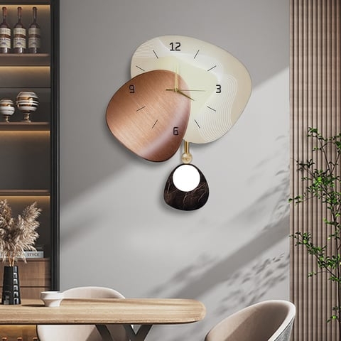 Wall Clock Asymmetrical Open Frame Gold Linear Large Sculptural Art
