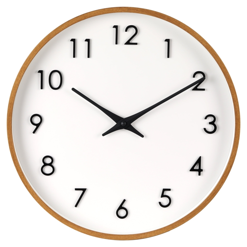 Wall Clock, Charcoal Grey Frame, Large Scale Dial, Modern Minimalist Decor