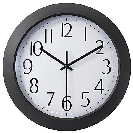 Wall Clock, Classic Round Silver Toned Frame, Flat Panel Dial design