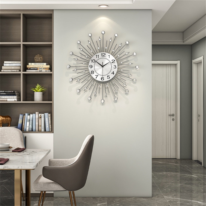 Wall Clock Constellation Spoke Design Navy Blue Face Gold