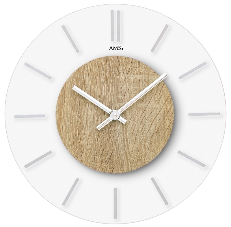Wall Clock Contemporary Vertical Stone Texture Mixed Materials
