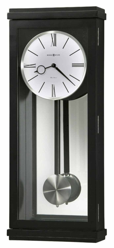 Wall Clock, Contemporary with Visible Pendulum and Espresso Wood Tone
