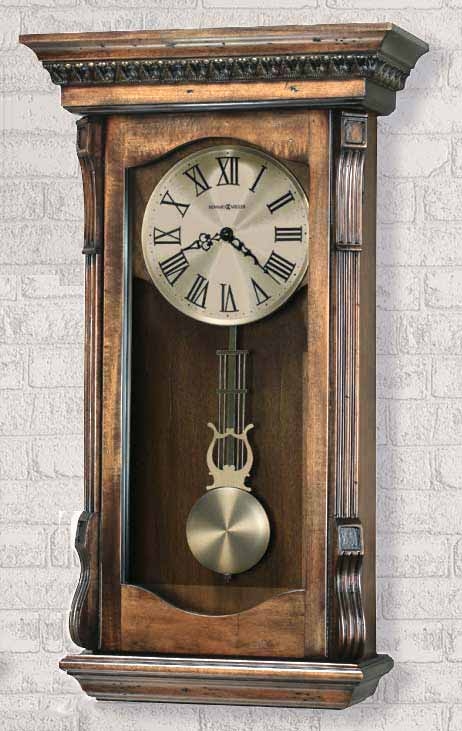 Wall Clock Distressed Wood Pendulum Window, Rustic Stone Wall Decor