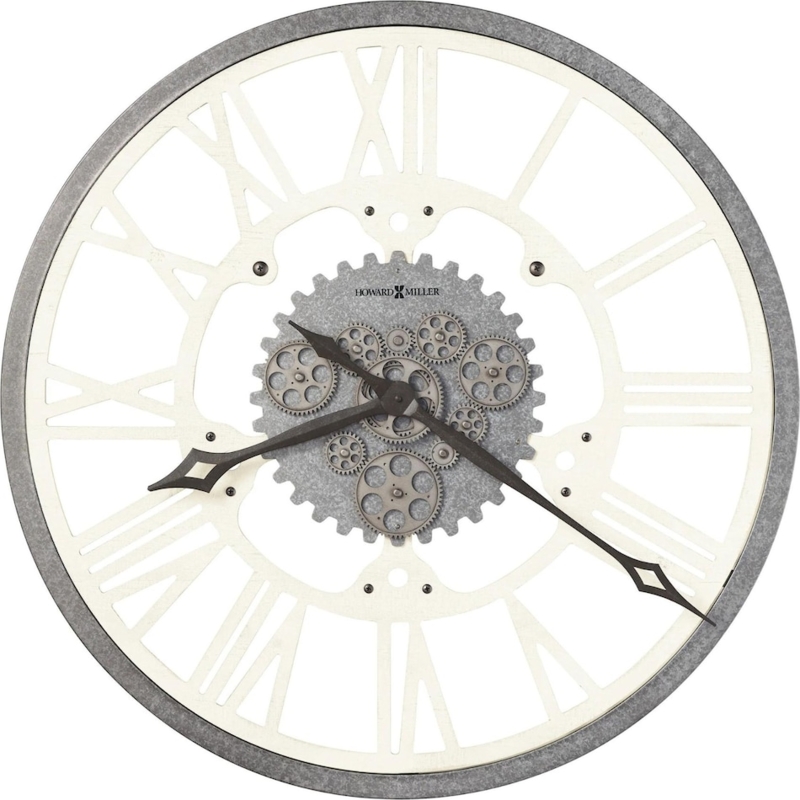 Wall Clock Exposed Gears Open Face Oversized Industrial Art