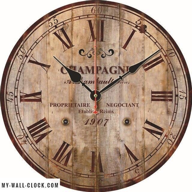 Wall Clock Exposed Gears Roman Numerals Vintage Industrial Decor