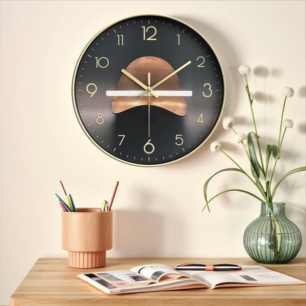 Wall Clock Floral Mandala Face Numeral Free Design Vibrant Palette