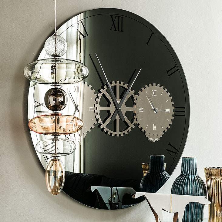 Wall Clock Geometric Cutout Frame Mirrored Square Modern Decor