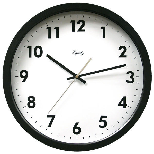 Wall Clock High Contrast Dial Red Second Hand Bold Numerals
