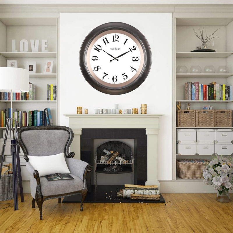 Wall Clock, Integrated Backlighting, Visible Gears, Industrial Metal Decor