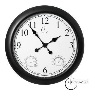 Wall Clock Integrated Thermometer Hygrometer Weather Station Combo
