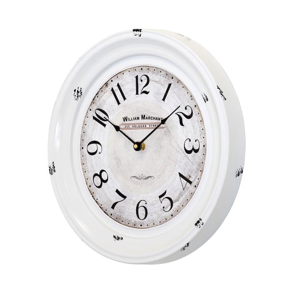 Wall Clock Kensington Station Face Distressed Iron Vintage