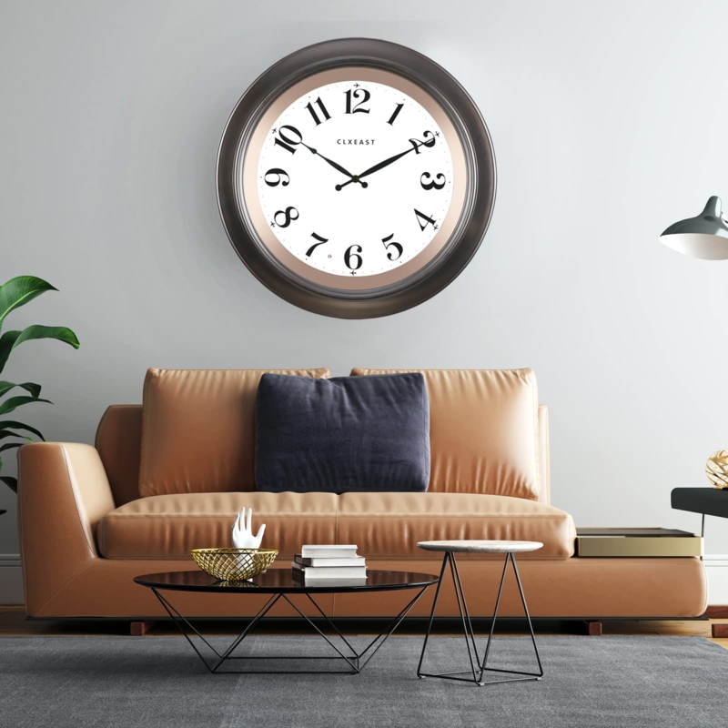 Wall Clock, LED Backlight, Exposed Gears, Industrial Roman Numeral Decor