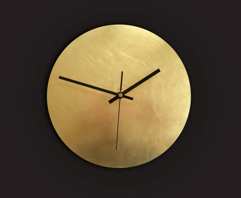 Wall Clock Markerless Face Minimalist Brushed Metal Rimless Design