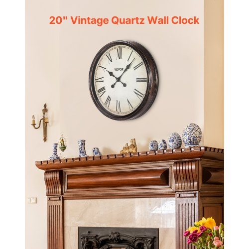 Wall Clock Matte Black Face Roman Numerals Large Scale Traditional