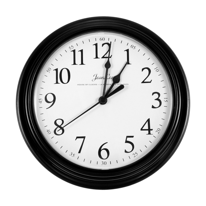 Wall Clock Minimalist Monochrome Palette Black Frame Small Space Decor