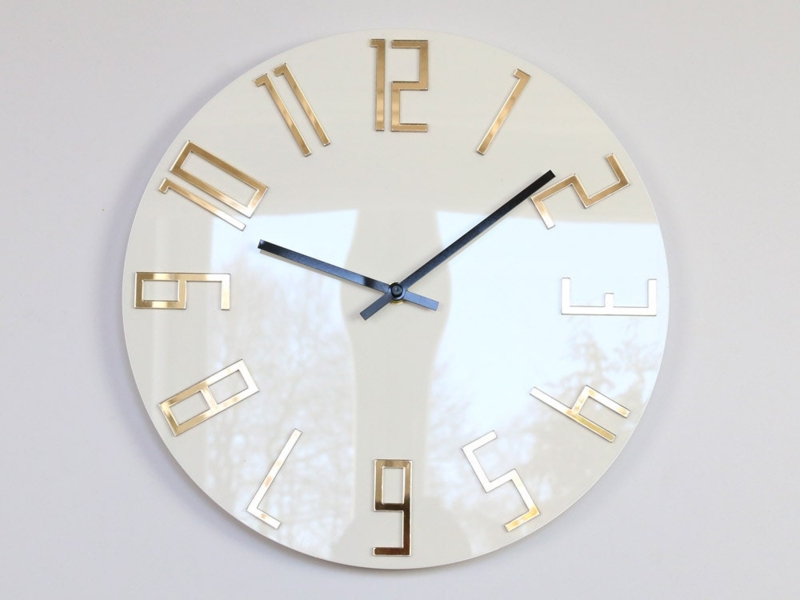 Wall Clock Modern Glam Polished Mirror Finish Roman Numerals