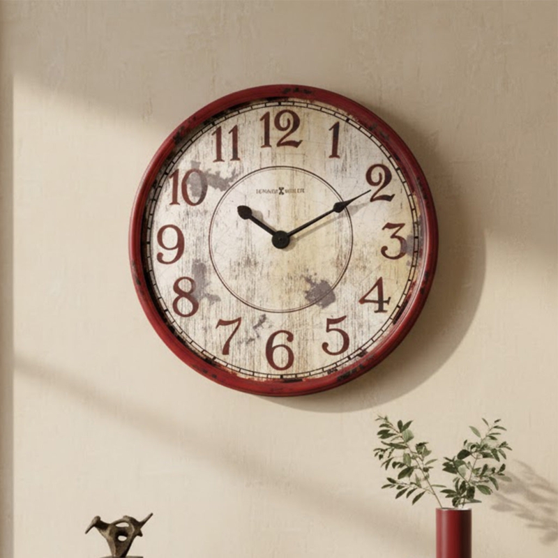 Wall Clock Modern Industrial Minimalist Dial Brushed Gold Accents