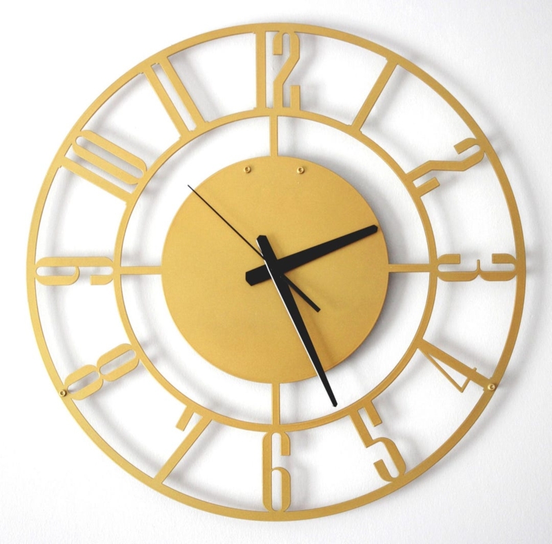 Wall Clock Modern Minimalist Large Open Frame Roman Numerals