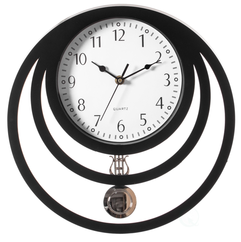 Wall Clock, Modern White Round Frame, Unique Concentric Circles Pattern