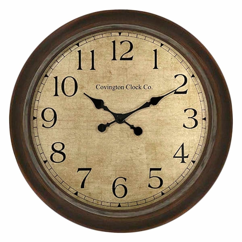 Wall Clock Oversized 30 Inch Wood Plank Face Weathered Farmhouse Style