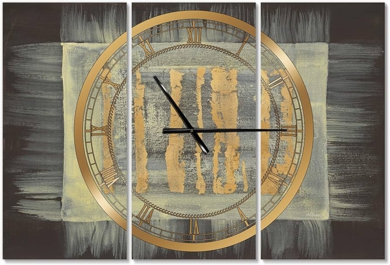 Wall Clock Oversized Abstract Art Face Navy Blue