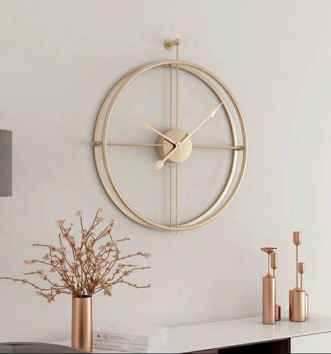 Wall Clock Oversized Gilded Sunburst Open Frame Roman Numeral Art