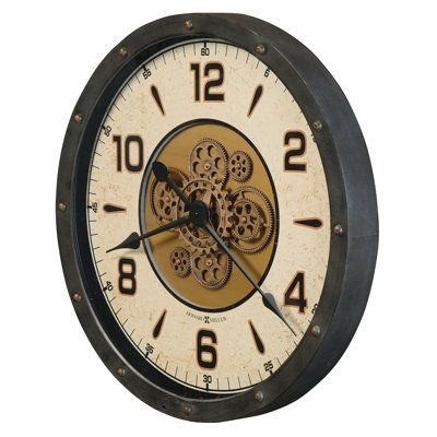 Wall Clock Oversized Open-Frame Metal Roman Numerals Black