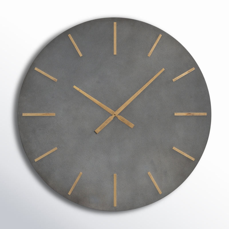 Wall Clock Oversized Vintage Style Cream Numerals Dark Plank Face