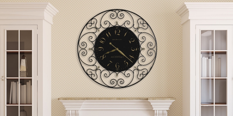 Wall Clock, Oversized with Roman Numeral Detail and Open-Frame Design