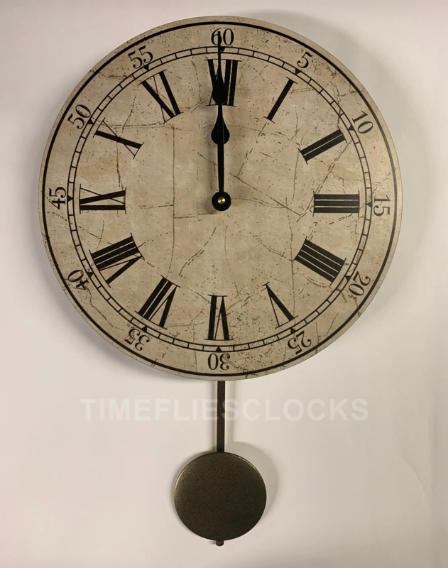 Wall Clock Pendulum Beige Gold Toned Minimalist Scandi Modern Decor