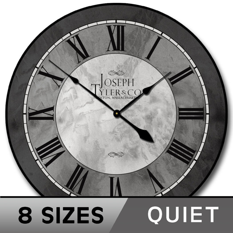 Wall Clock Planked Wood Face Weathered Finish Farmhouse Style