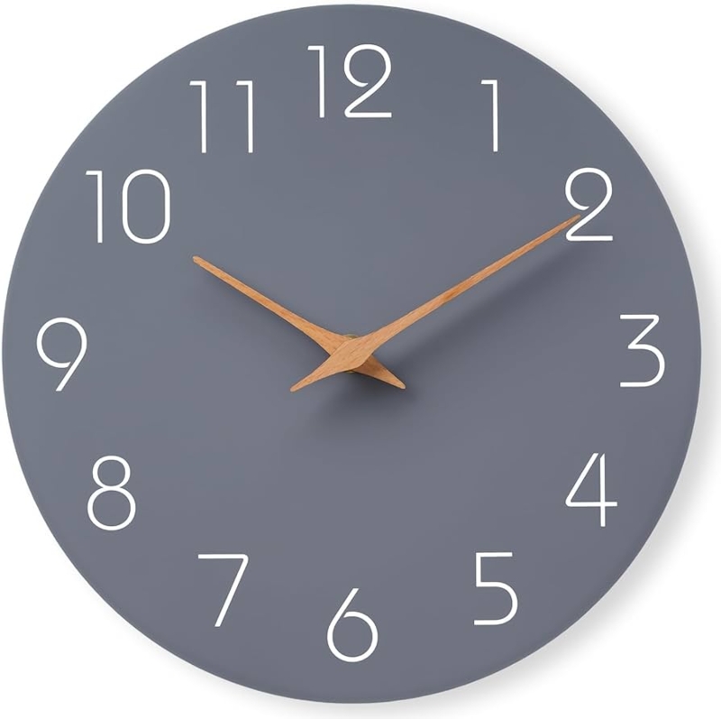 Wall Clock Rose Gold Accents Matte Face Sleek Minimalist Design