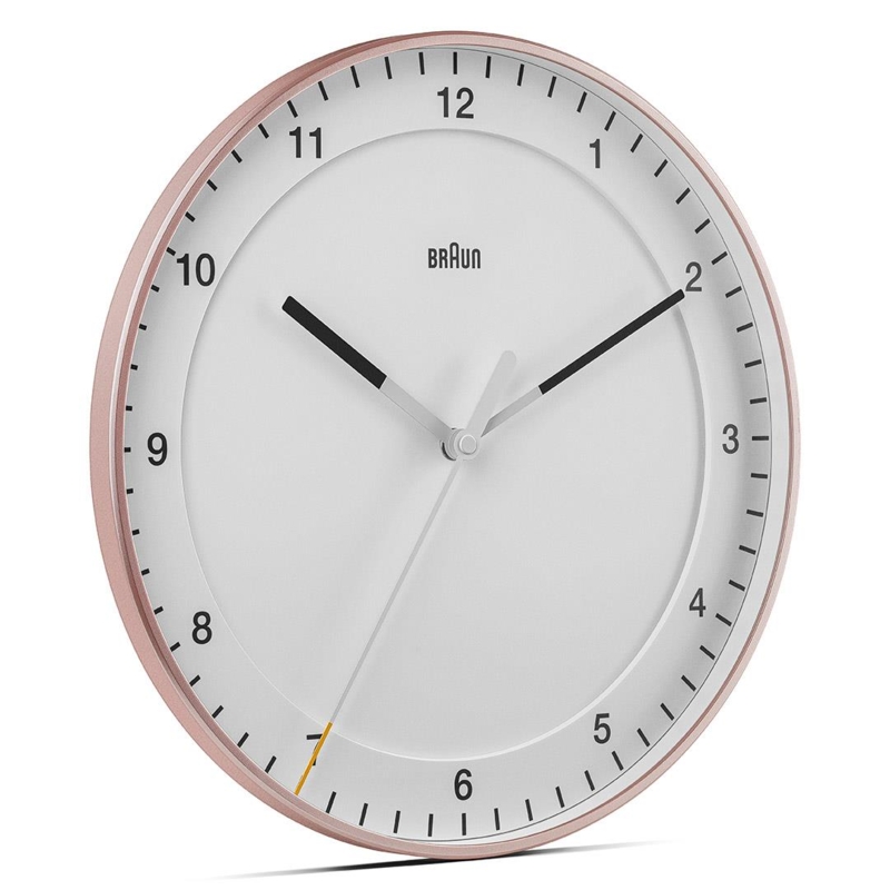 Wall Clock Rose Gold Frame Large Analogue Display Modern