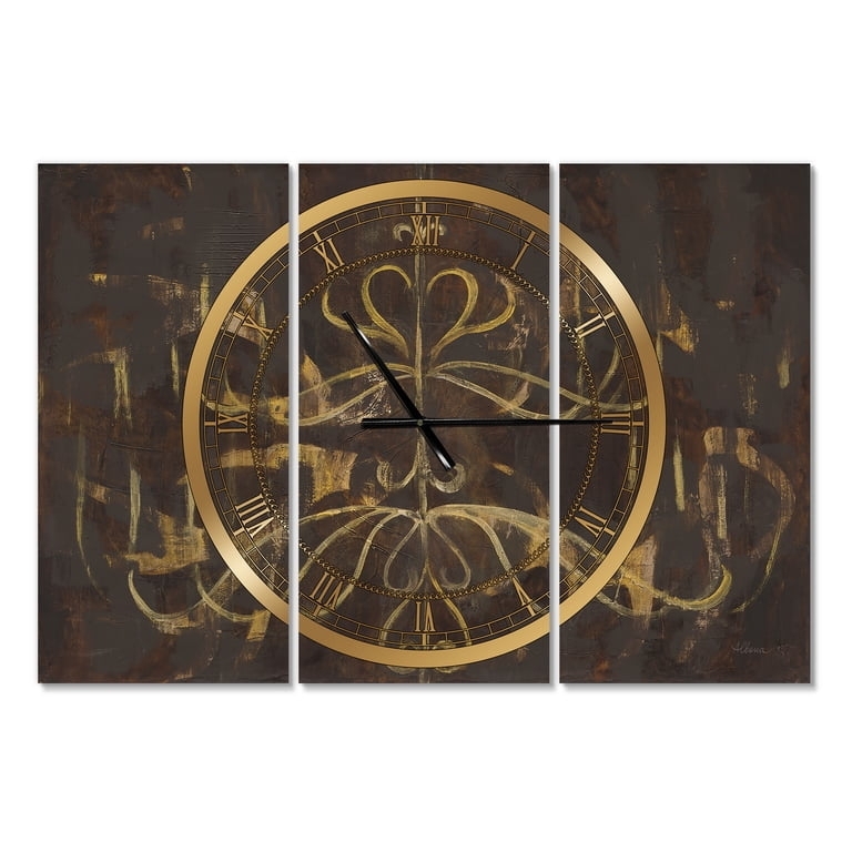 Wall Clock Round Frameless Black Chandelier Graphic