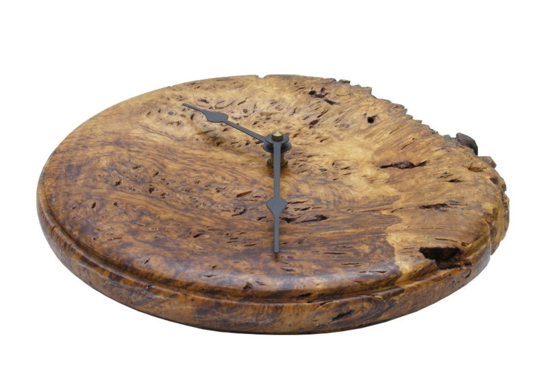 Wall Clock, Rustic Live Edge Wood Slab, Natural Organic Home Decor