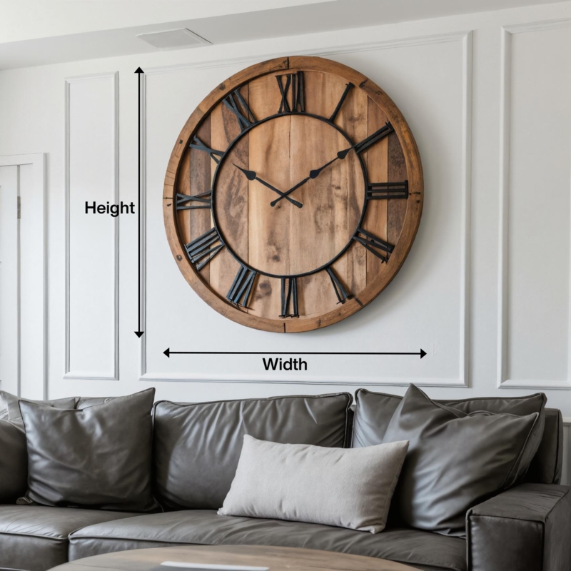 Wall Clock Rustic Wood Frame Roman Numerals Farmhouse Decor