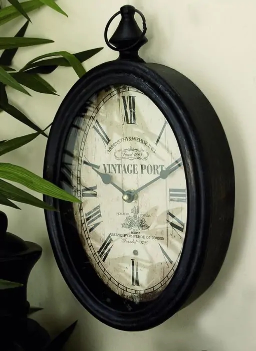 Wall Clock Set of Two Oval Silhouette, Antique Reproduction Style