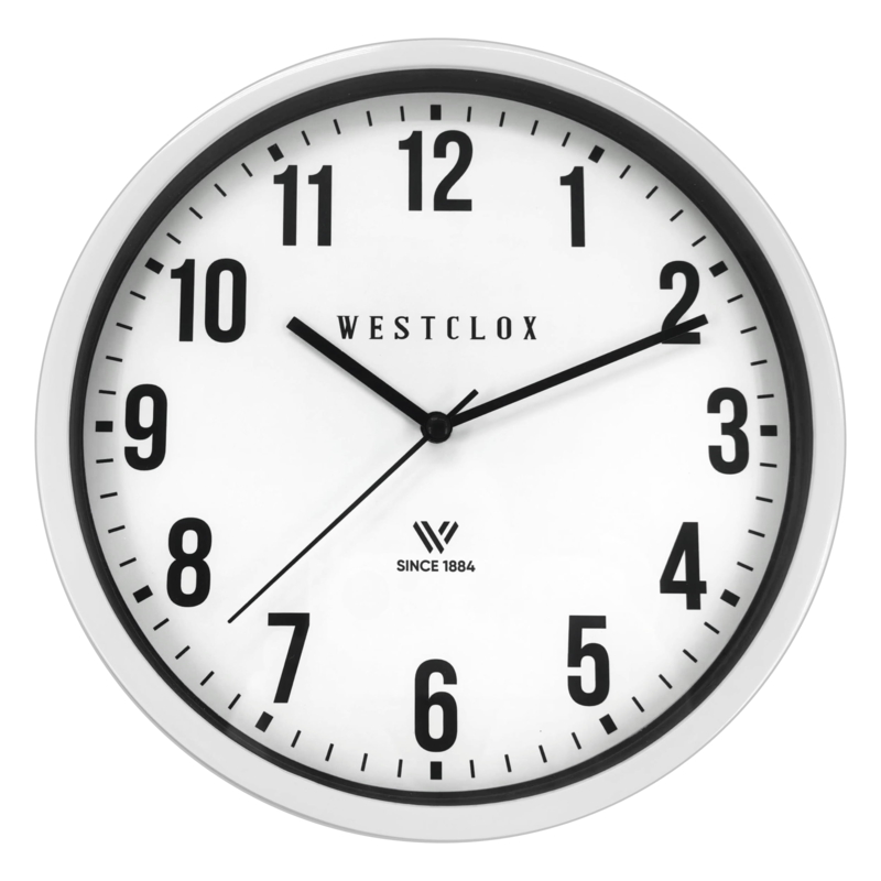 Wall Clock Slender Hands Red Second Hand Utilitarian Decor