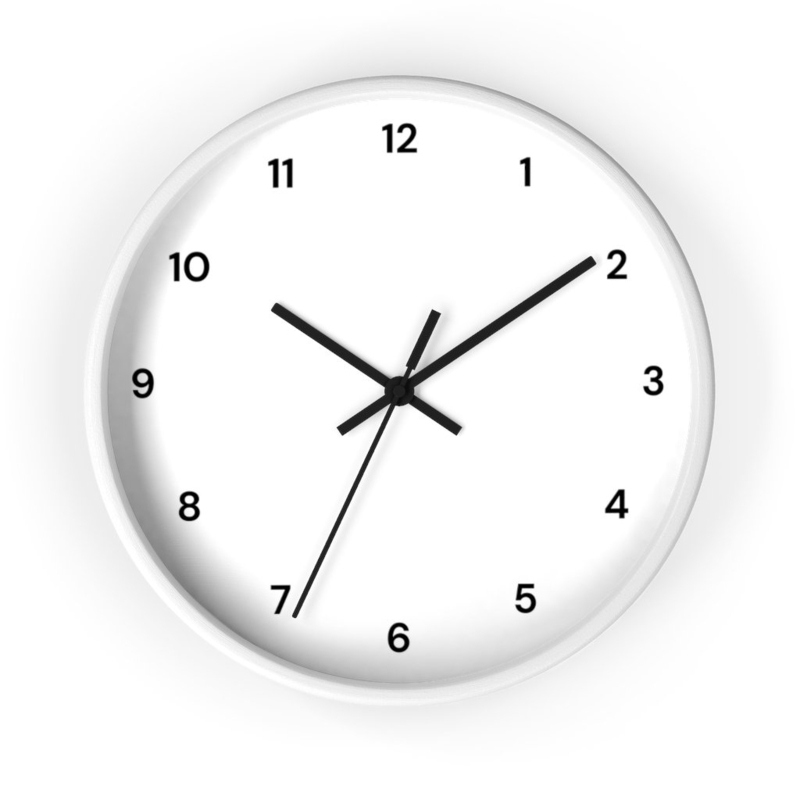 Wall Clock Slim Hands Monochromatic Design Clean Timepiece