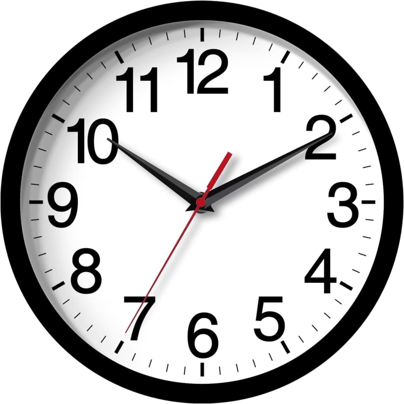 Wall Clock Small Scale Monochrome Palette High Contrast Numerals