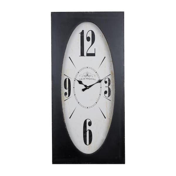 Wall Clock Spoke Design Industrial Rustic Distressed Brown Rectangular