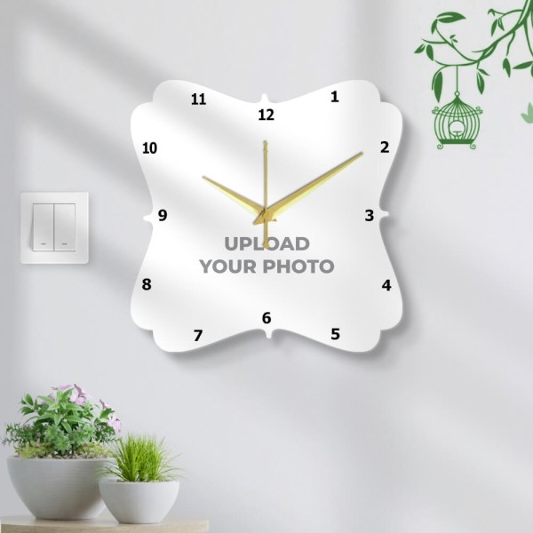 Wall Clock Square Personalized Photo Face with Glossy Finish