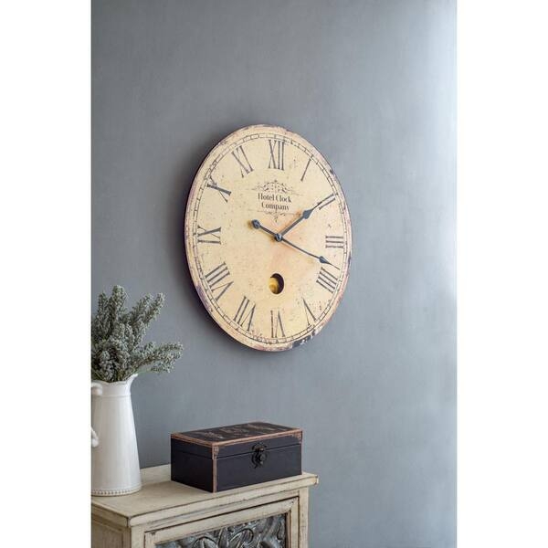 Wall Clock Square Roman Numerals Pendulum Transitional Traditional