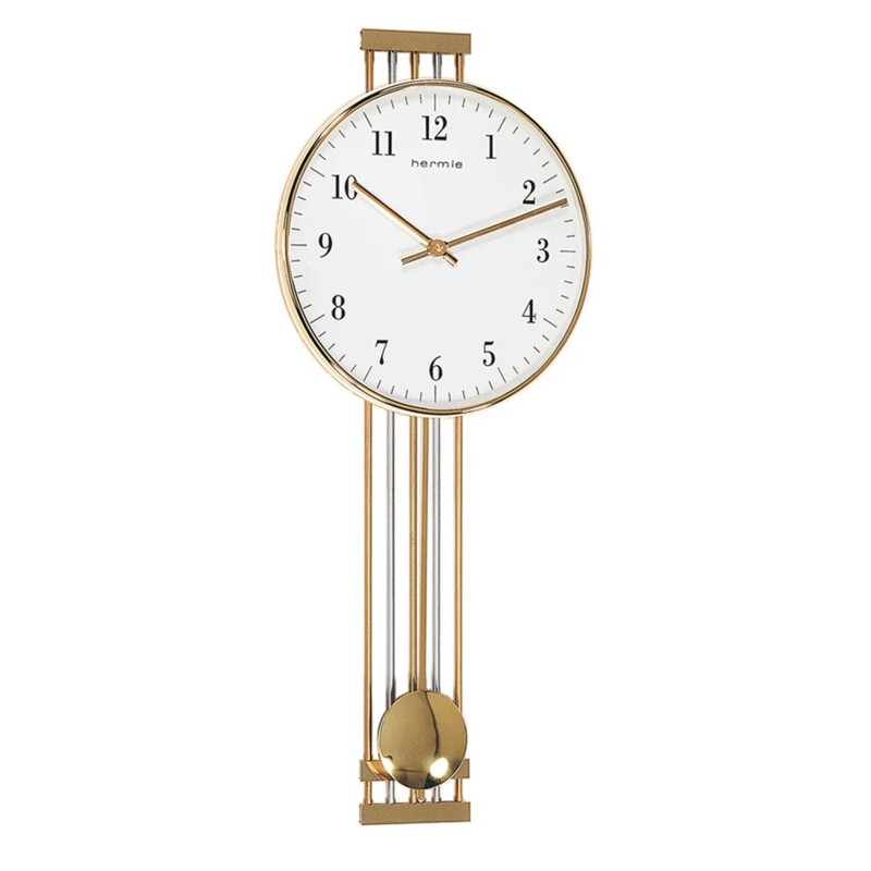 Wall Clock Square Silhouette Gold Toned Frame Arabic Traditional